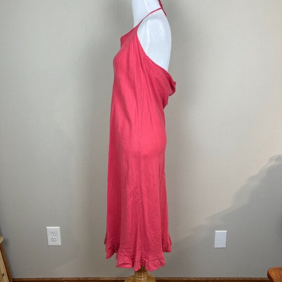 Bryn Walker Halter Dress Women Medium Pink Ruffle Knee Length Lagenlook MODIFIED - Picture 7 of 10